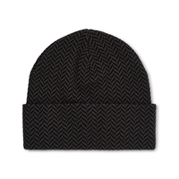 Bonnet unisexe noir uni avec broderie 3D, 100% acrylique, à revers, pour l'hiver, décontracté, ski, adultes, 56-58 cm