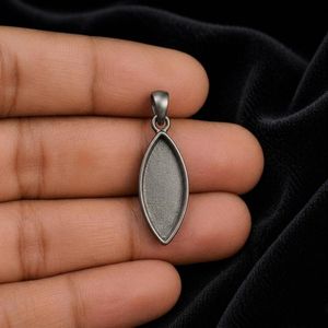 925 Sterling Silver Marquise Bezel Pendant 6x3mm–20x10mm <b>Blank</b> Setting for Resin Ashes Breastmilk Keepsake Memorial DIY Jewelry - Product Image 2