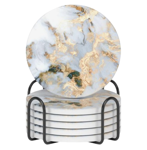 Sous-verre en marbre design moderne, décoration et accessoires de table, sous-verre hexagonal pour thé, café, vin, pour cuisine et table. - Product Image 4