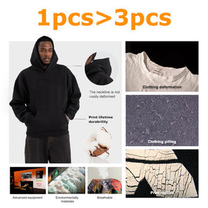 Ropa Urbana de Invierno de la Mejor Calidad, Personalizada, con Lavado Ácido, Estampado de Diamantes de Imitación, 350g, Poliéster/Algodón, Transpirable, Corte Regular - Product Image 3