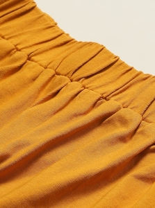 Falda pantalón a rayas amarillas para mujer, cintura elástica, informal, de punto, transpirable, con bolsillos, corte regular - Product Image 6