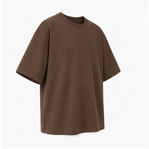 T-shirt à manches courtes surdimensionné pour homme en coton biologique marron chocolat personnalisé MTS-OVR-0027 - Product Image 4