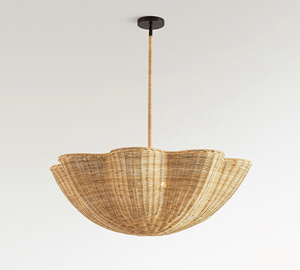 Handcrafted Natural Woven Rattan Wall <b>Sconce</b> Artistic Textured Wall Light Rustic Boho Accent <b>Lighting</b> Decorative Interior Lamp - Product Image 1