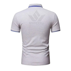 เสื้อโปโลแขนสั้นสีขาวสำหรับผู้ชาย ผ้าปิเก้ สีพื้น ระบายอากาศได้ดี สวมใส่สบาย เหมาะสำหรับกอล์ฟ เทนนิส ธุรกิจ ทรงปกติ - Product Image 5