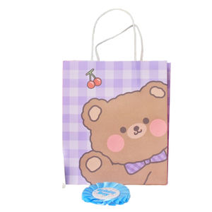 Bonita bolsa de regalo de papel Kraft con estampado de animales ecológica, reutilizable, duradera para fiestas, embalaje de regalo, venta al por menor (18x8x21cm) -estilo 07 - Product Image 5