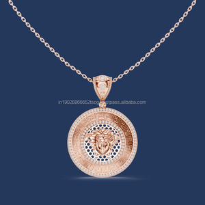 Nouveau collier clavicule pour femme en argent sterling plaqué or 14 carats avec diamant de laboratoire de conception ethnique haut de gamme - Product Image 1