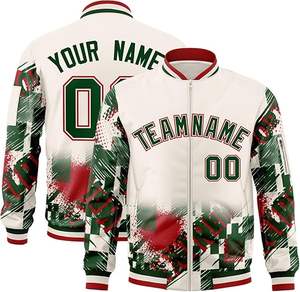 เสื้อแจ็คเก็ตแฟชั่นสไตล์วาร์ซิตี้ แบบ Letterman ทรงเบสบอล คอตั้ง ปักตัวอักษร ตัวเลข และโลโก้ด้านหน้า สำหรับผู้ชาย ผู้หญิง และเยาวชน - Product Image 4