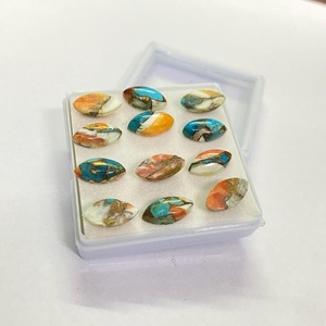 Cabujón de Turquesa Cobre Ostra Espinosa en Forma de Marquesa, Gema Suelta para Joyería - Product Image 4