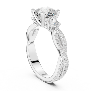 14K Yellow Gold Classic 4CT <b>Cushion</b> Cut Engagement <b>Ring</b> IGI Certified Lab Grown Diamond Anniversary <b>Wedding</b> Gifts - Product Image 3