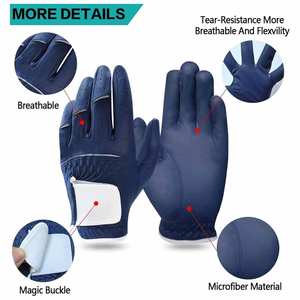 Gants de golf légers en cuir véritable avec sangle de poignet réglable pour une utilisation professionnelle et des entraînements quotidiens en extérieur - Product Image 2