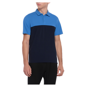 Polo de algodón para hombre, corte ajustado, manga corta, azul y negro en contraste, para primavera, exportación directa de Bangladesh, para niños. - Product Image 3