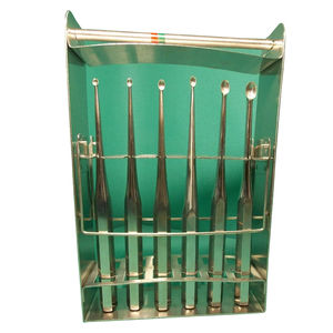 ชุดเครื่องมือขูดกระดูกบรุนโบน คิวเร็ต แบบช้อนกลมคม 17 ซม. ด้ามเหล็ก แกนตรง ถ้วยรูปไข่ เครื่องมือกระดูกสำหรับศัลยกรรมกระดูก โดย Grip Surgical - Product Image 4