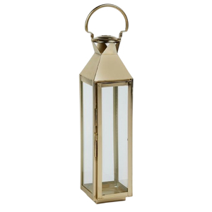 Moderna Linterna Decorativa Portátil Ecológica de Metal y Vidrio con Acabado Dorado, Linterna para Velas para Bodas y Exteriores - Product Image 3