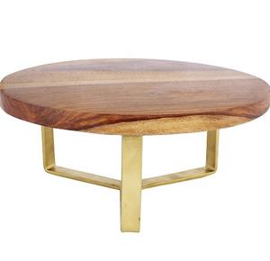 Support à gâteau en métal moderne et élégant avec dessus en bois dernière conception pour les fêtes de mariage pas cher prix nouvelle fonctionnalité - Product Image 1