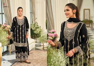 Conjunto de Kurta de Seda Chinon Bordada de Primera Calidad, Atuendo Tradicional Elegante, Perfecto para Bodas, Fiestas y Ocasiones Especiales - Product Image 6