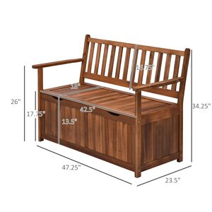 "Teak Deck <b>Box</b> with 41 Gallon Storage Capacity and PE Lining <b>for</b> <b>Garden</b> <b>Tools</b>" - Product Image 3