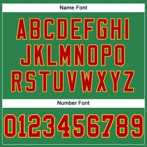 Camiseta de Fútbol Personalizada Verde Césped, Roja y Dorada, de Malla Transpirable, Secado Rápido, Ligera, para Deportes de Equipo - Product Image 3