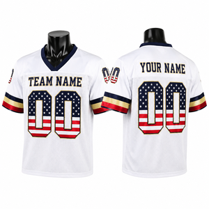 Uniforme de Fútbol Americano Personalizado al por Mayor, Jersey de Fútbol Sublimado con Tela de Malla de Poliéster - Product Image 1