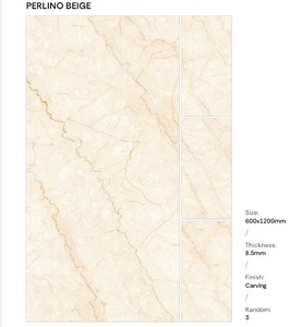 Carreaux de sol et de mur en porcelaine de haute qualité, aspect marbre brillant, poli et émaillé, 600x1200 mm, pour salle de bain et salon - Product Image 2