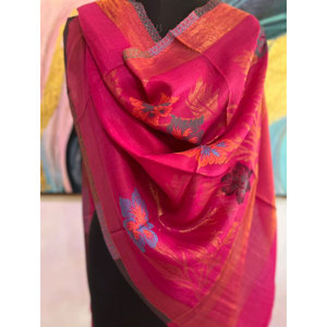 Estola de Lana Fina de Lujo con Flores Zari, 70x200 cm, Chal Elegante de Diseñador, Disponible en Todos los Colores, Suave y Cálido - Product Image 5