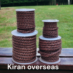 <b>Braided</b> Leather Cord 5mm Brown Color for Fitness <b>Accessories</b> Packaged Spool - Product Image 5