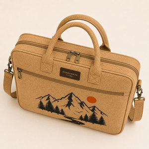 Mochila de yute duradera y ecológica para portátil de negocios, maletín, bandolera con correa ajustable para el hombro y asa superior con cremallera - Product Image 3