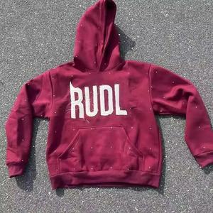 เสื้อฮู้ดดี้สตรีทแวร์สุดฮิตปี 2026 พิมพ์ลายกราฟิกตามสั่ง ปักลาย  ผ้าฟลีซหนา 550GSM แบบยูนิเซ็กซ์  ตกแต่งด้วยลายปักคริสตัล - Product Image 1