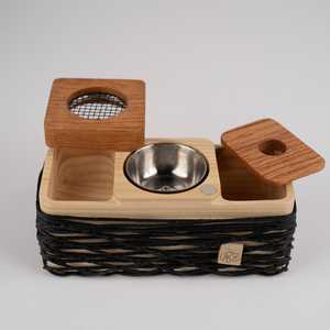 Hand-Made Wood Incense <b>Burner</b> With Metal Bowl And Wooden Lids Aromatic Diffuser All Season Use - Product Image 1