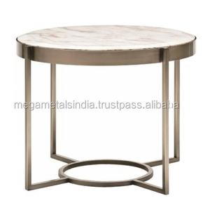 Modern New Design <b>Coffee</b> <b>Table</b> With <b>Silver</b> Color Touch and Marble on Top for Livingroom Decoration - Product Image 3