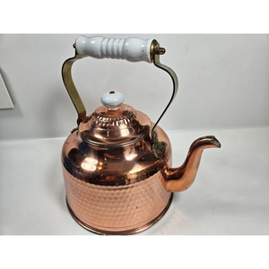 Bouilloire en cuivre de haute qualité avec poignée et couvercle, bienfaits ayurvédiques pour la santé, pour la cuisine, la table, le service du thé et du café. - Product Image 4