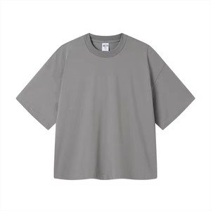 T-shirt court ample pour homme, 100 % coton tricoté de haute qualité, vierge, uni, style streetwear, personnalisable, vente en gros - Product Image 4