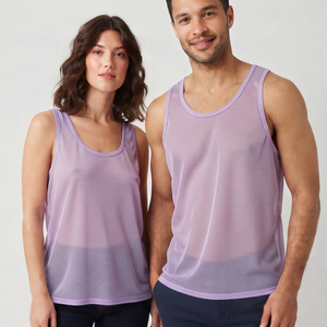 Sheer Mesh Tank <b>Tops</b> Unisex 100% Polyester Breathable Sleeveless Casual Wear Lightweight See Through Tank <b>Top</b> Unisex - Product Image 3