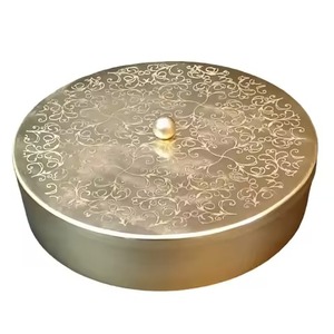 Durable <b>Spice</b> <b>Storage</b> Organizer Container Metal with Decorative Lid Kitchen Box for Masala Herbs and Essentials - Product Image 4