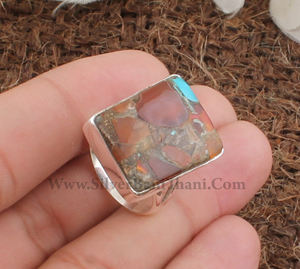 Bague Solitaire Classique Bohème Faite à la Main en Argent Sterling 925 avec Turquoise Taille Brillant Sertie Clos, Certifiée pour Mariage et Fêtes - Product Image 4