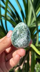 Huevo de Piedra Preciosa de Ágata Musgosa Curativa al por Mayor, Huevo de Cristal de Ágata Musgosa Natural para la Sanación de Aameena Agate - Product Image 2