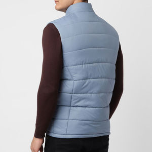 New Arrival Men's Puffer Vest Jacket Canvas Eco-Friendly Reversible Waterproof Stand Collar <b>Quilted</b> Warm Autumn <b>Waistcoat</b> - Product Image 6
