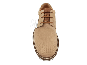 Chaussures habillées en daim marron pour hommes, à lacets, respirantes, avec semelle extérieure en caoutchouc antidérapante, semelle intermédiaire en cuir véritable, idéales pour le bureau et toutes occasions. - Product Image 1
