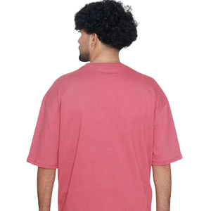Camiseta de cuello redondo oversize para hombre, manga corta, hombros caídos, corte relajado, estilo casual urbano, venta al por mayor, camiseta básica de moda personalizada - Product Image 2