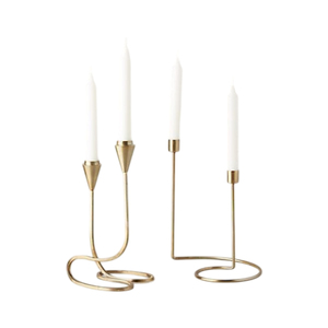 Classy Golden <b>Brass</b> <b>Candlestick</b> <b>Holder</b> Set Tulip Design Twisted Stem Home Decoration Vintage Candle Stand - Product Image 1