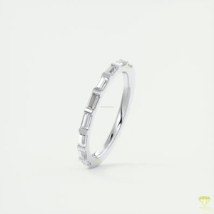 แหวนทองคำประดับเพชรทรงบาแกตต์แบบซ้อนได้ ดีไซน์คลาสสิกสำหรับเจ้าสาว - Product Image 6