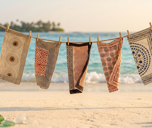 Pañuelo Cuadrado de Algodón con Estampado Artesanal, Diseño Floral Boho, Pañuelo Multifuncional y Accesorio para el Cabello, Accesorio de Playa para Mujer, Verano - Product Image 4
