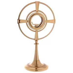 Nueva Monstranza de Latón con Detalles de Espejo para Mesa, Decorativa, para Uso en Iglesias Católicas - Product Image 1