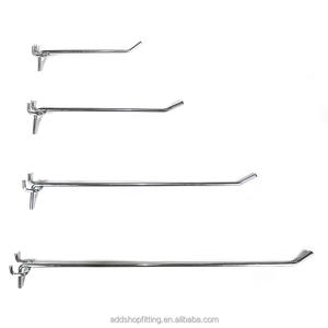 Ganchos de exhibición de tablero de clavija de metal de alta resistencia Cromado 25mm Montaje en pared Diseño industrial 26lb + Capacidad para venta al por menor - Product Image 2