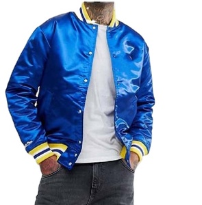 Blouson universitaire en satin tendance, OEM, haute qualité, personnalisé, col montant, boutonné, séchage rapide, style mode unique, en promotion - Product Image 2