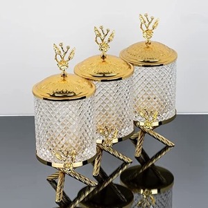 Modern Luxury <b>Glass</b> Spice <b>Jars</b> With Gold Chain Accents Airtight Cylinder Containers <b>For</b> Kitchen Storage - Product Image 5