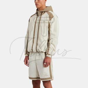 Conjunto de Chaqueta Cortavientos y Pantalones Cortos de Dos Piezas para Hombre, Diseño 2 en 1, Color Sólido, Ligero e Informal, Venta al Por Mayor - Product Image 4