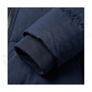 Veste matelassée pour femme, hiver, col montant, manches longues, coupe-vent, rembourrage en polyester, couleur unie, longueur courte, fermeture éclair - Product Image 6