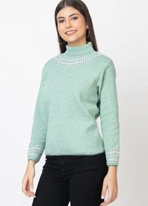Suéter casual de punto suave premium con cuello alto para mujer, ideal para el invierno, cálido y con cuello simulado, a precio mayorista por proveedor. - Product Image 4
