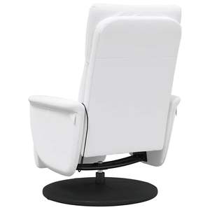 Fauteuil inclinable de massage en similicuir blanc avec repose-pieds - Product Image 6
