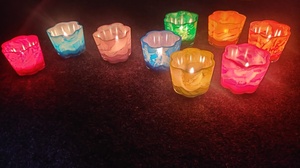 Custom Hot-Selling Multi-colored Marbleized High-Quality Handmade Decorative Multi-purpose Large <b>Square</b> Petal Candle <b>Glass</b> Jar - Product Image 6